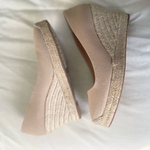 Seville espadrille wedges in canvas - size 6 1/2 Beige cream